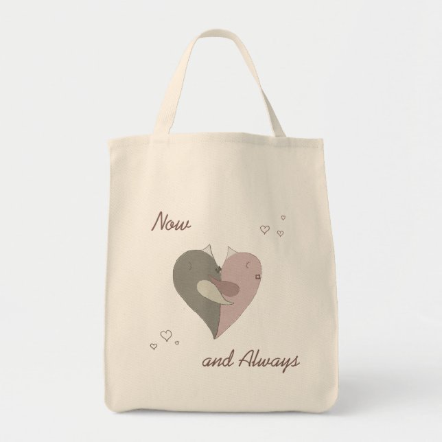 Love Birds Heart Tote Bag (Front)