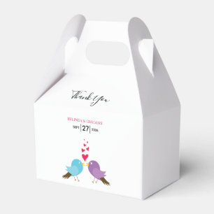 Love Birds & Hearts Wedding Favour Box