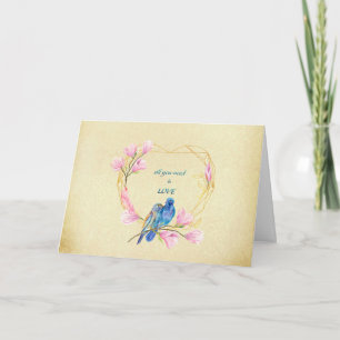 Love Birds In Heart Valentine's Day Card