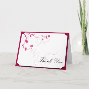 Love Birds in Pink and White Thank You Card