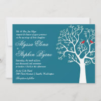 Love Birds in Sprouting Tree Wedding or Shower