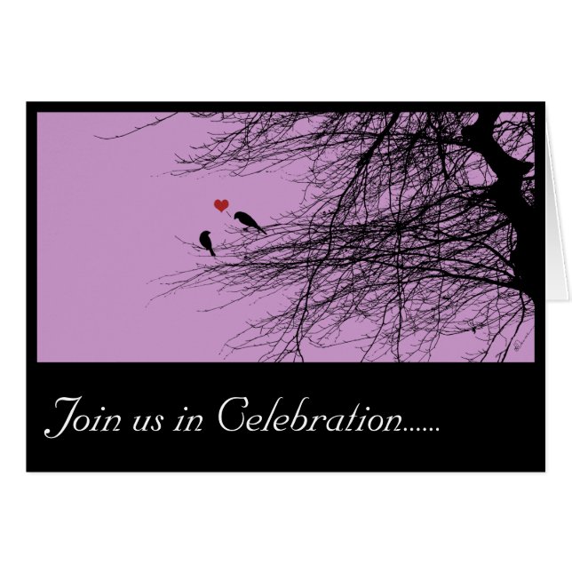Love Birds, invitation card. (Front Horizontal)