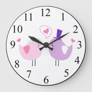 Love Birds Large Clock