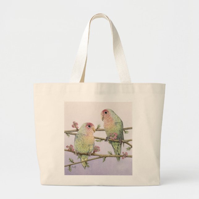 Love Birds Large Tote Bag (Front)