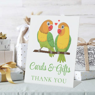 Love Birds Lovebirds Wedding Cards & Gifts Pedestal Sign