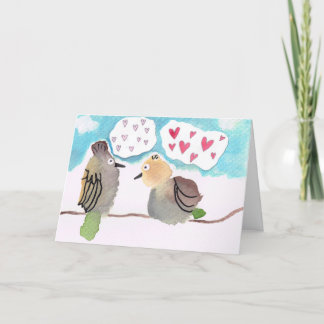 Love Birds - Lovey-Dovey Birds on a Branch Thank You Card