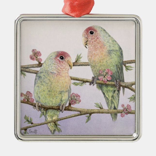 Love Birds Metal Tree Decoration (Front)
