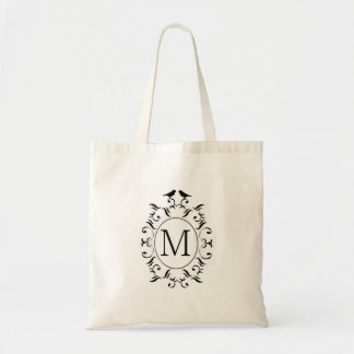 Love Birds Monogram M Tote Bag