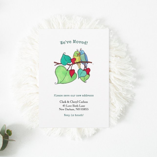 Love Birds Moving Announcement (Love Birds New Address Announcement)