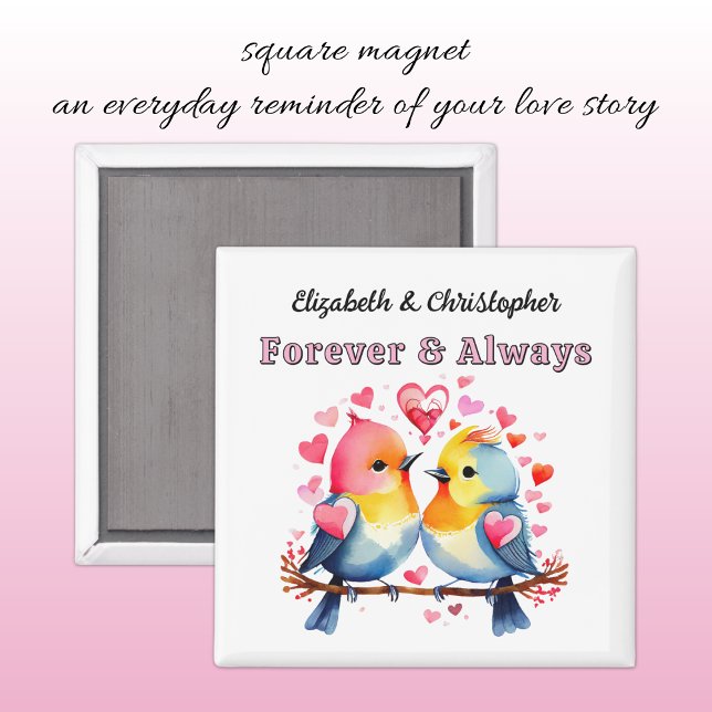 Love birds names forever pink magnet (Creator Uploaded)