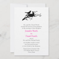 Love Birds Nest Silhouette Wedding Invitations