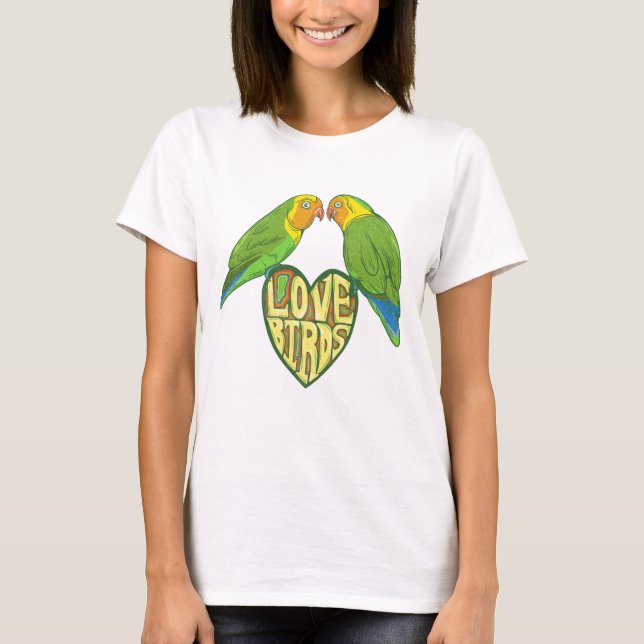 Love birds on a heart T-Shirt (Front)
