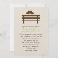 Love Birds on Park Bench Wedding