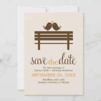 Love Birds on Park Bench Wedding