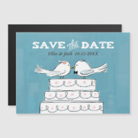 Love Birds on Wedding Cake Save the Date