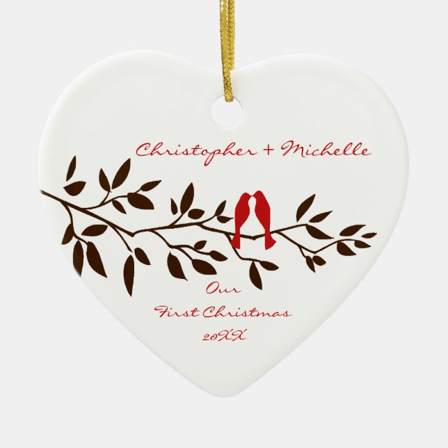 Love Birds Our First Christmas Ornament (Front)