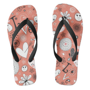 Love Birds Pattern Jandals