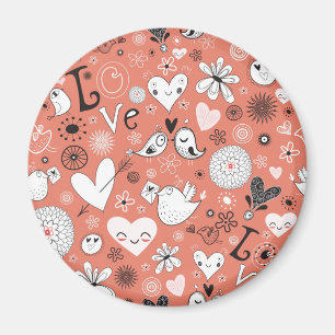 Love Birds Pattern Magnet