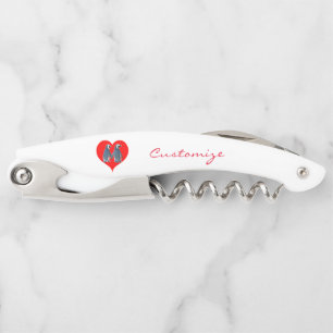 Love Birds Penguin Couple Red Heart Thunder_Cove Corkscrew
