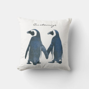 Love Birds Penguin Couple Thunder_Cove Cushion