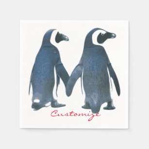 Love Birds Penguin Couple Thunder_Cove Napkin