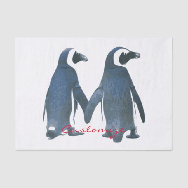 Love Birds Penguin Couple Thunder_Cove Tissue Paper (Front)