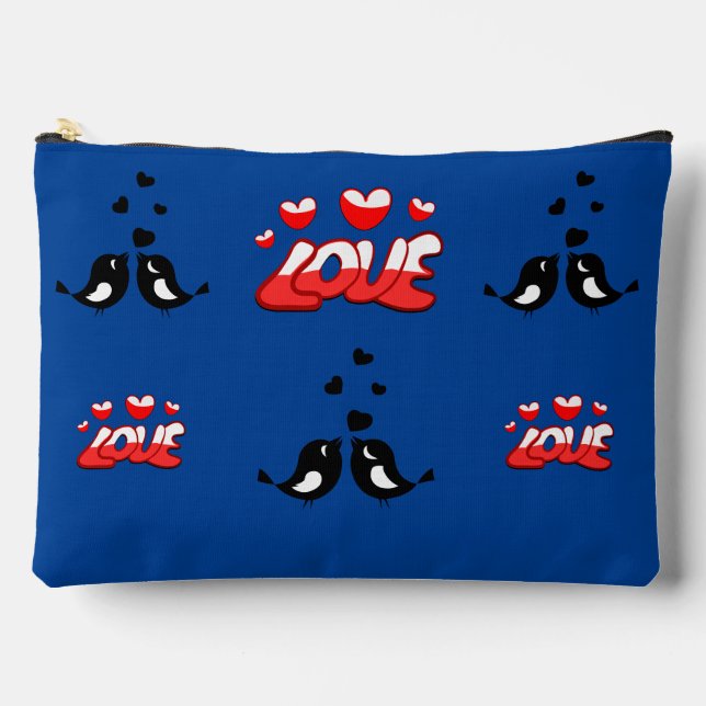 Love Birds-Personalised Names Accessory Pouch (Front)
