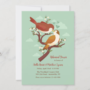 Love Birds Rehearsal Dinner Party Invitation