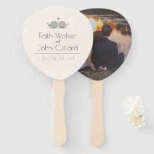 Love Birds Romantic Vintage Wedding Hand Fan