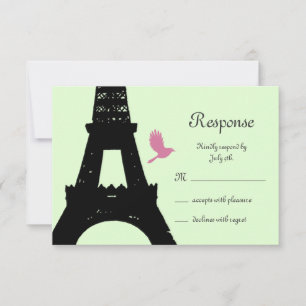Love Birds RSVP (green) Card