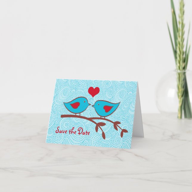 Love Birds Save the Date card (Front)