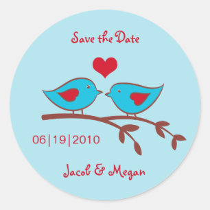 Love Birds Save the Date Label
