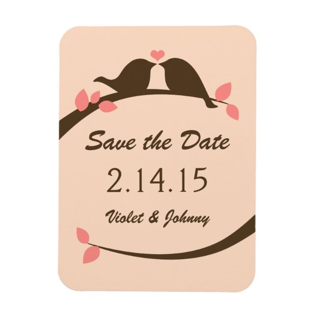 Love Birds Save the Date Magnet (Vertical)