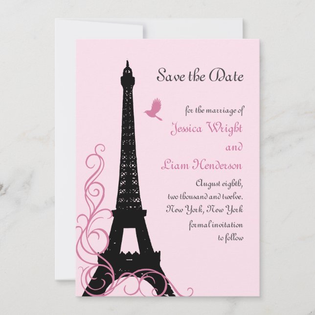 Love Birds Save the Date (pink) (Front)
