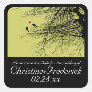 Love Birds, save the date stickers
