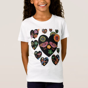 Love Birds Scandinavian Folk Art T-Shirt
