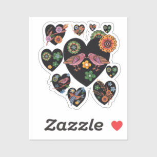 Love Birds Scandinavian Folk Art Valentine's Day