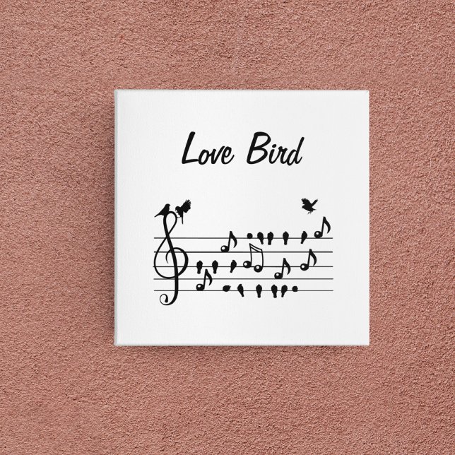 Love birds singing song in between musical notes canvas print (Creator Uploaded)