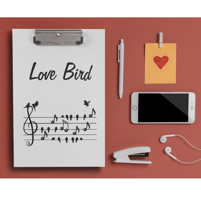 Love birds singing song in between musical notes   clipboard (Creator Uploaded)