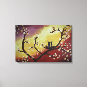 Love Birds Spring Stretched Canvas Print