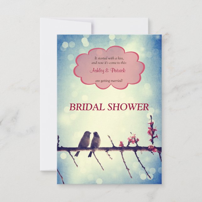 Love birds story 2 Bridal Shower Invitation (Front)