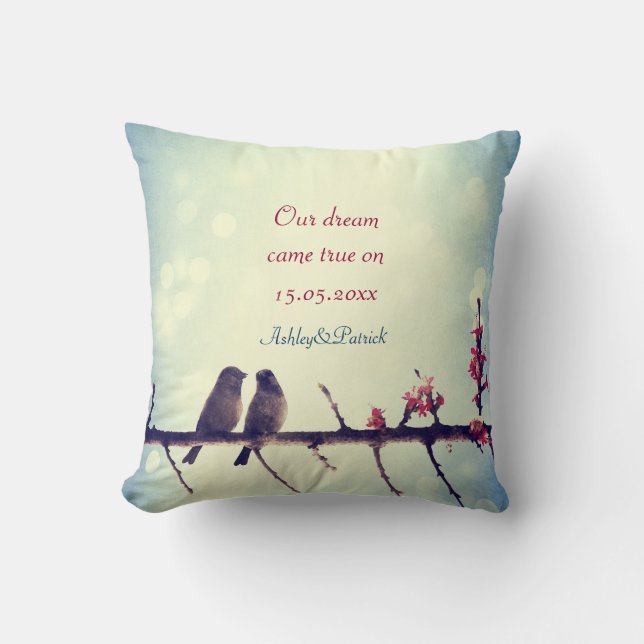 Love birds story 2 Wedding Favour Cushion (Front)