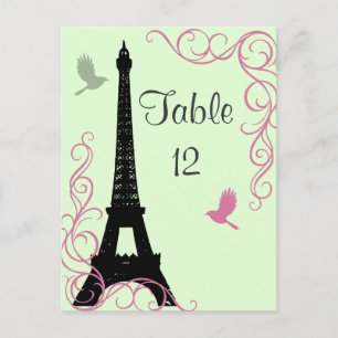 Love Birds Table Number (green) Postcard