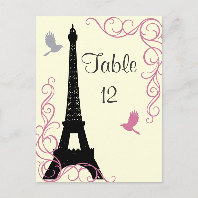 Love Birds Table Number (off white) Postcard (Front)