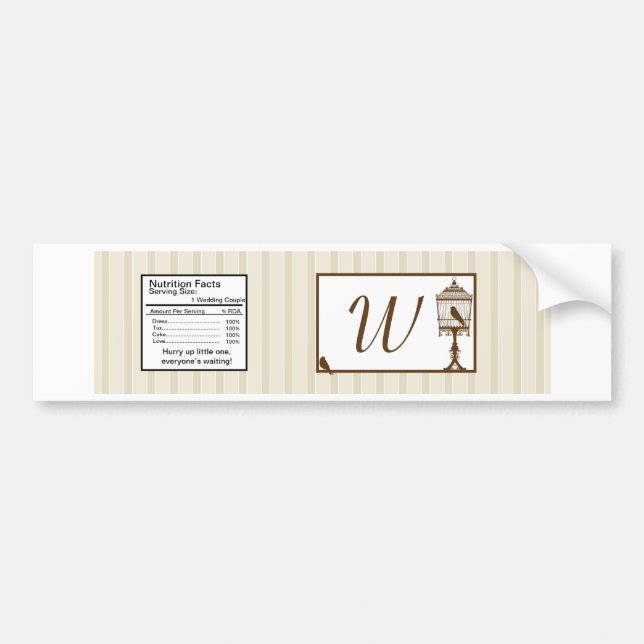 Love Birds Tan/Brown Wedding Bottle Label (Front)