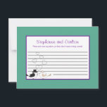 Love Birds Teal/Purple Wedding Advice Card<br><div class="desc">These adorable Writable Advice Cards are perfect addition to any Wedding. Simply hand these cards to your guests, along with fine tip Sharpie pens. Your guests can then write down any advice they have for the new bride and groom. These are printed at a 4.25" x 5.6" size on glossy...</div>