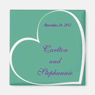 Love Birds Teal/Purple Wedding Magnet