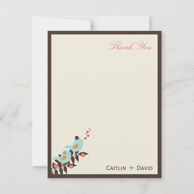 Love Birds Thank You Card (Front)