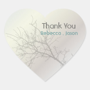 love birds tree outdoor wedding thank you heart sticker