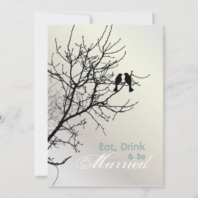 Love Birds Tree Wedding rehearsal dinner Invitation (Front)
